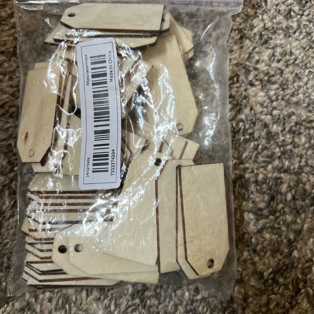 Unbranded Natural Wood Craft Tags - Pack